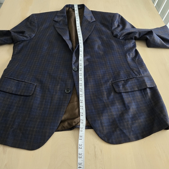 COPPLEY Blue and Brown Plaid Blazer - Picture 8 of 11